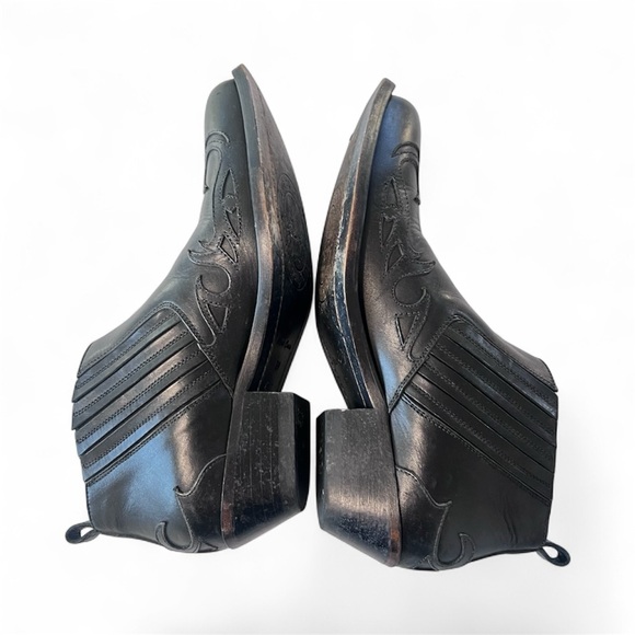Golden Goose Leather Western Booties Black Ankle Boots Sz 39 US 9 - Picture 12 of 12